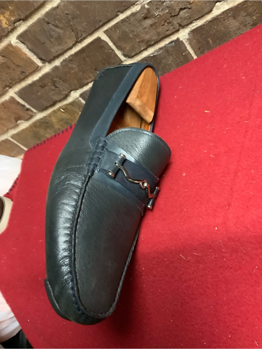 Men's Black Leather Slip-On Bit Loafer